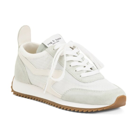 rag & bone Women's Retro Runner Low Top Sneakers Mint and Off-White - Picture 1 of 3